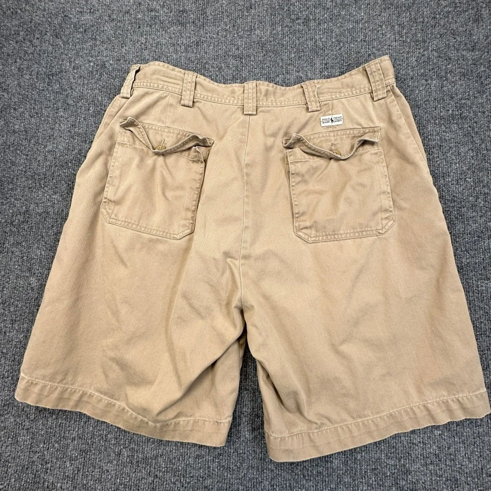 Polo Ralph Lauren Chino Shorts Men 35 (Fits as 34) Khaki Tan Cotton Twill Preppy